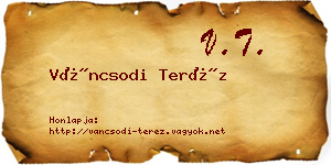 Váncsodi Teréz névjegykártya